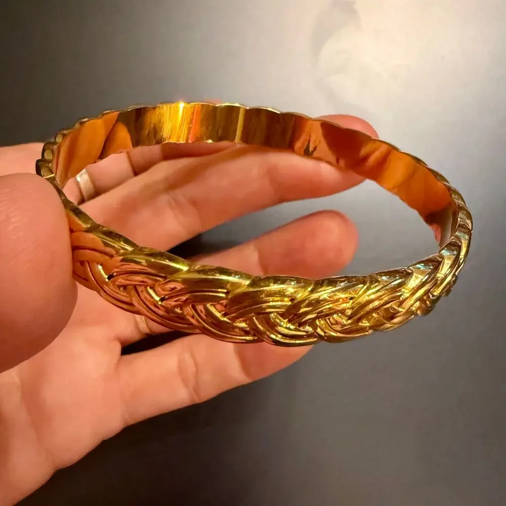 J. Crew Gold Tone Woven Bangle Bracelet